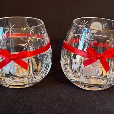 2 Waterford Crystal Votive Candle Vases Unused!