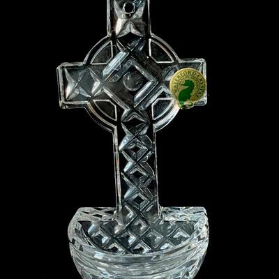 Waterford Crystal Cross Holy Water Font. Sticker intact