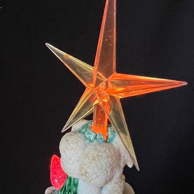 Great 3-Tier 18" Vintage Ceramic Christmas Tree w Snow Lights original bulb!