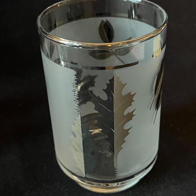 Set of 8 Mid Century Modern Glasses Golden Foliage Libbey Cocktail