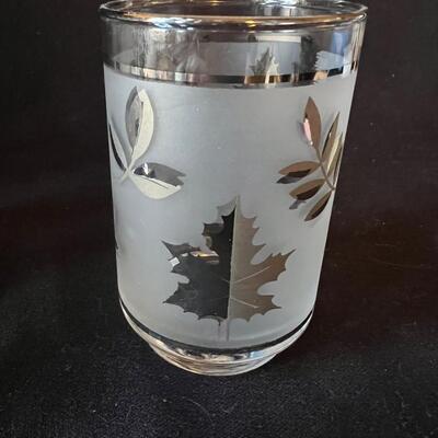 Set of 8 Mid Century Modern Glasses Golden Foliage Libbey Cocktail
