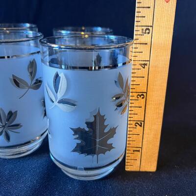 Set of 8 Mid Century Modern Glasses Golden Foliage Libbey Cocktail