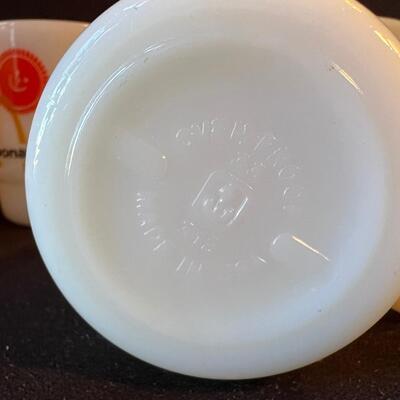 Set of 3 Vintage McDonald's White Glass Coffee Mugs original bags!