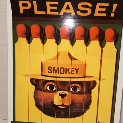 Ande Rooney 1988 Porcelain Enamel Sign Vintage Smokey The Bear Only You Prevent