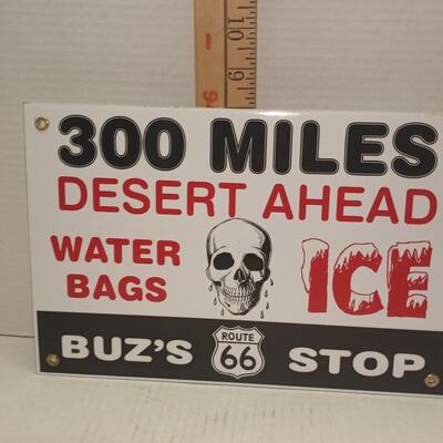 Metal Tin Sign 300 miles desert ahead Decor Bar Pub Home Vintage Retro