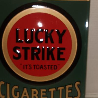  Lucky Strike Tin Advertising Sign