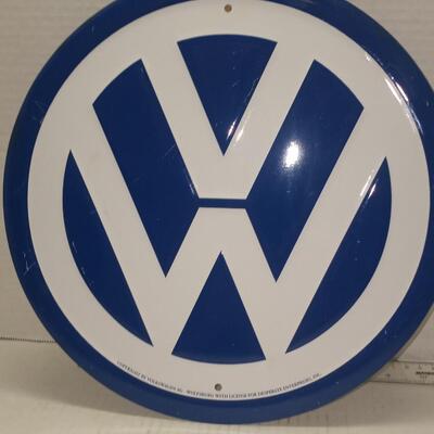 VW Reto Tin Sign - 11” Diameter a Volkswagon