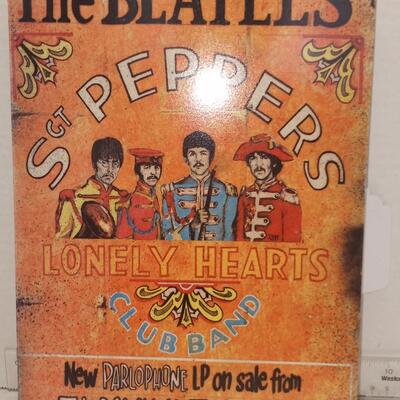 Sgt. Pepper Lonely Hearts Club Band The Beatles 1967 Metal Tin Sign Wall Plaque