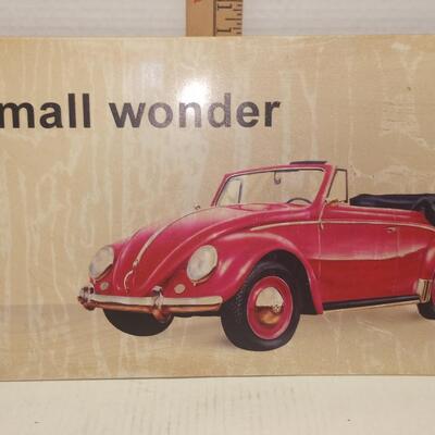 Vintage VW Volkswagen Beetle Convertible Cabriolet Small Wonder Sign Metal NOS