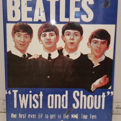 the fabulous beatles twist and shout tin sign