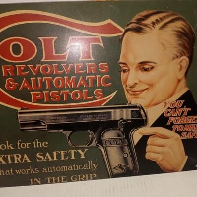 Colt Revolvers & Automatic Pistols Sign