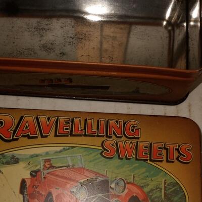 1930s Tin Travelling Sweets Automobiles Trains Ships