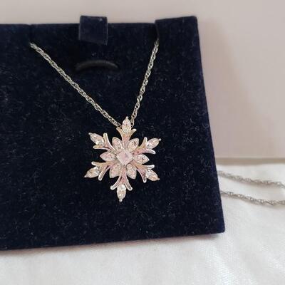 Swarovski snowflake pendant with sterling chain