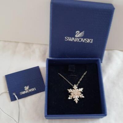 Swarovski snowflake pendant with sterling chain