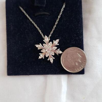 Swarovski snowflake pendant with sterling chain