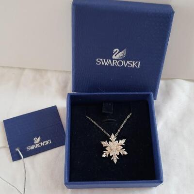 Swarovski snowflake pendant with sterling chain
