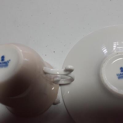 Lladro vintage dog saucer and bird cup