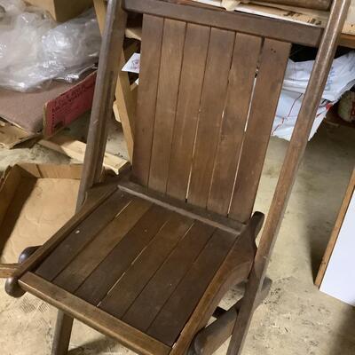 Pair Antique Folding Wood Chair
