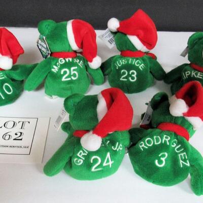 Lot of 6 All Different Players Bam Beano Baseball Bears Plush Beanbags