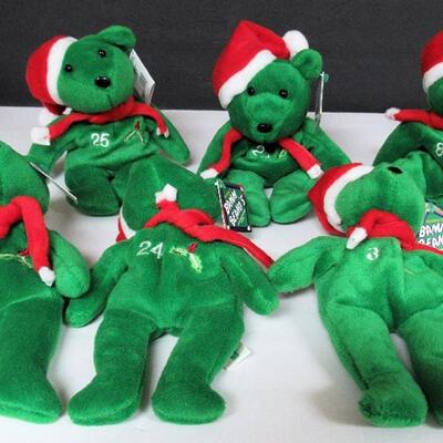 Lot of 6 All Different Players Bam Beano Baseball Bears Plush Beanbags