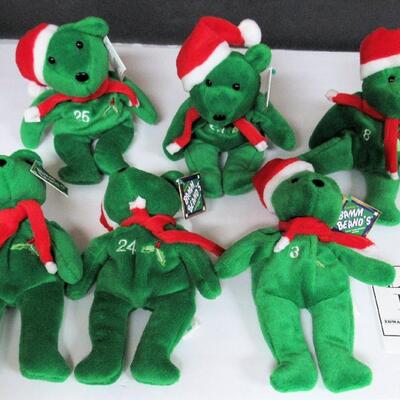 Lot of 6 All Different Players Bam Beano Baseball Bears Plush Beanbags