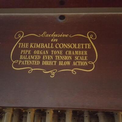 Kimball Consolette Piano 1950's with Bench and Music