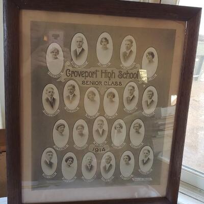 Groveport senior class 1914 antique photo and frame