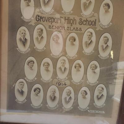Groveport senior class 1914 antique photo and frame