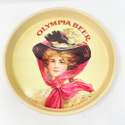 VINTAGE 13â€ OLYMPIA BEER METAL TRAY
