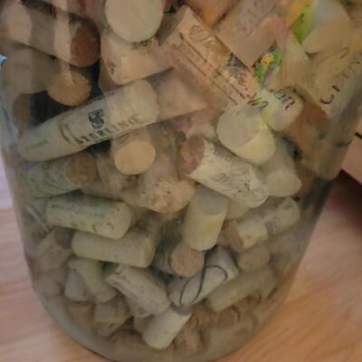 Vintage 5 gallon glass water Jug with wine corks