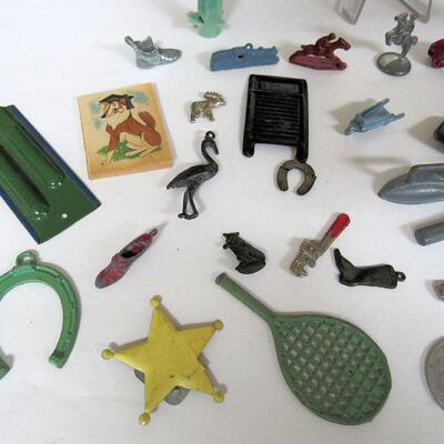 Large Lot of Antique and Vintage Cracker Jack Metal and Paper Toys
