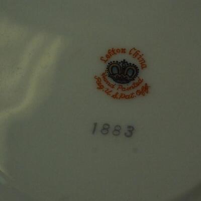 150- Antique bone china, 2 piece depression glass cake tray.