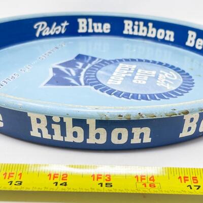 VINTAGE 13â€ PABST BLUE RIBBON BEER METAL TRAY