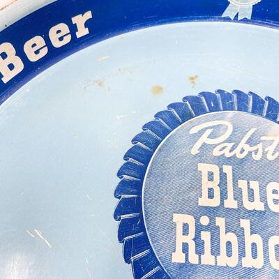VINTAGE 13â€ PABST BLUE RIBBON BEER METAL TRAY