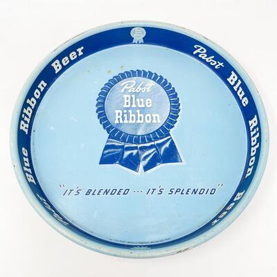 VINTAGE 13â€ PABST BLUE RIBBON BEER METAL TRAY
