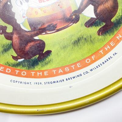 1959 13â€ STEGMAIER BEER METAL TRAY