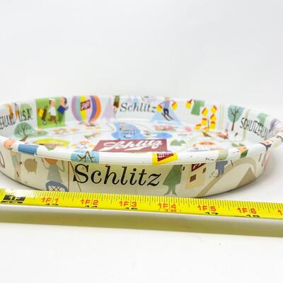 1957 13â€ SCHLITZ â€œSCHLITZERLANDâ€ BEER METAL TRAY