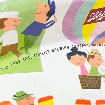 1957 13â€ SCHLITZ â€œSCHLITZERLANDâ€ BEER METAL TRAY