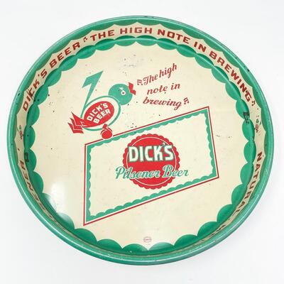 VINTAGE 13â€ DICKâ€™S PILSNER BEER METAL TRAY
