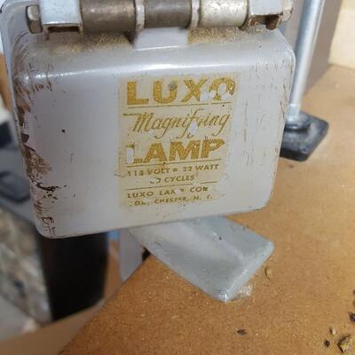 Vintage Luxo Magnifying Lamp Table Clamp Articulating  22 Watt