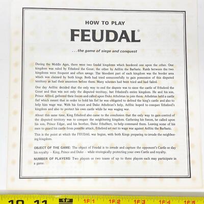 â€œFUEDALâ€ 2 PLAYER/TEAM STRATEGY BOARD GAME