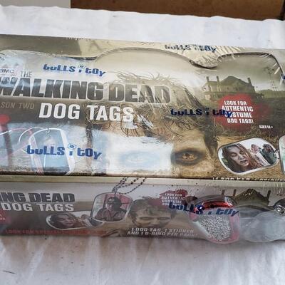 Store display with 24 packs dog tags Walking Dead
