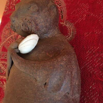 Clay sea lion sculpture