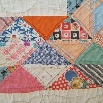Vintage Handmade Colorful Quilt 72