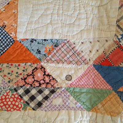 Vintage Handmade Colorful Quilt 72