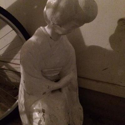 Vintage Cast/ Stone Japanese Geisha 