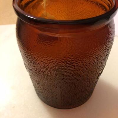 Vintage  Amber Glass Jar