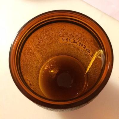 Vintage  Amber Glass Jar
