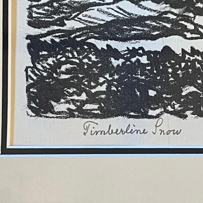 Early Birger Sandzen 1925 Signed Lithograph Timberline Snow