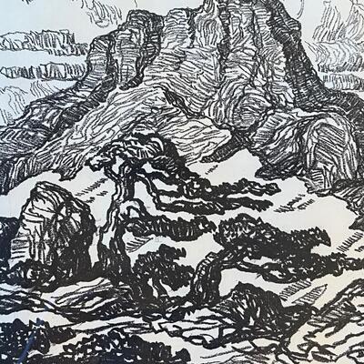 Early Birger Sandzen 1925 Signed Lithograph Timberline Snow